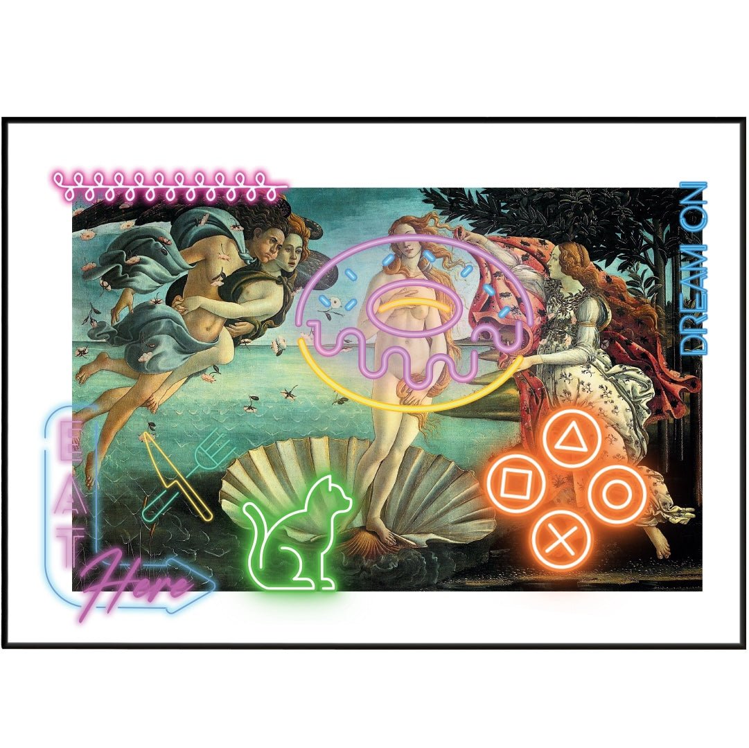 The Birth of Venus Painting Neon Poster - 98types