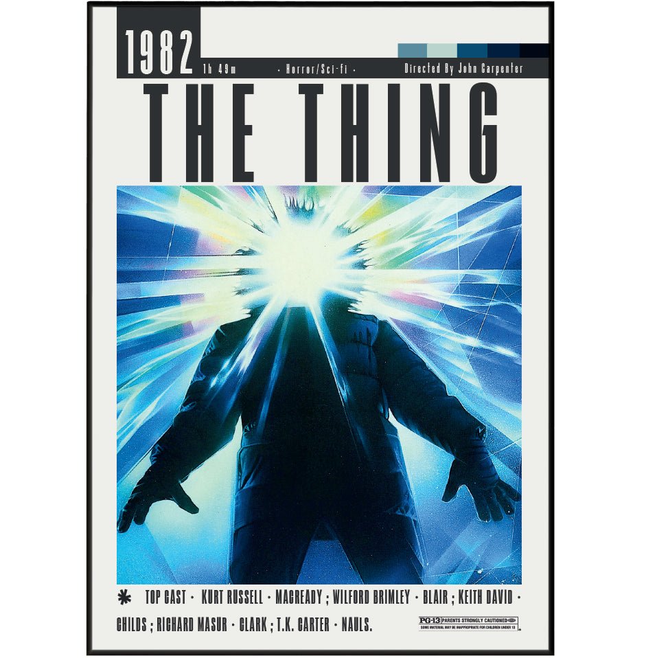 The Thing 1982 horror film poster — John Carpenter Kurt Russell MacReady Antarctic alien wall art print UK