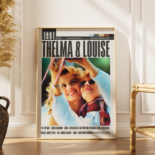 Thelma and Louise 1991 film poster — Geena Davis Susan Sarandon road trip minimalist wall art print UK