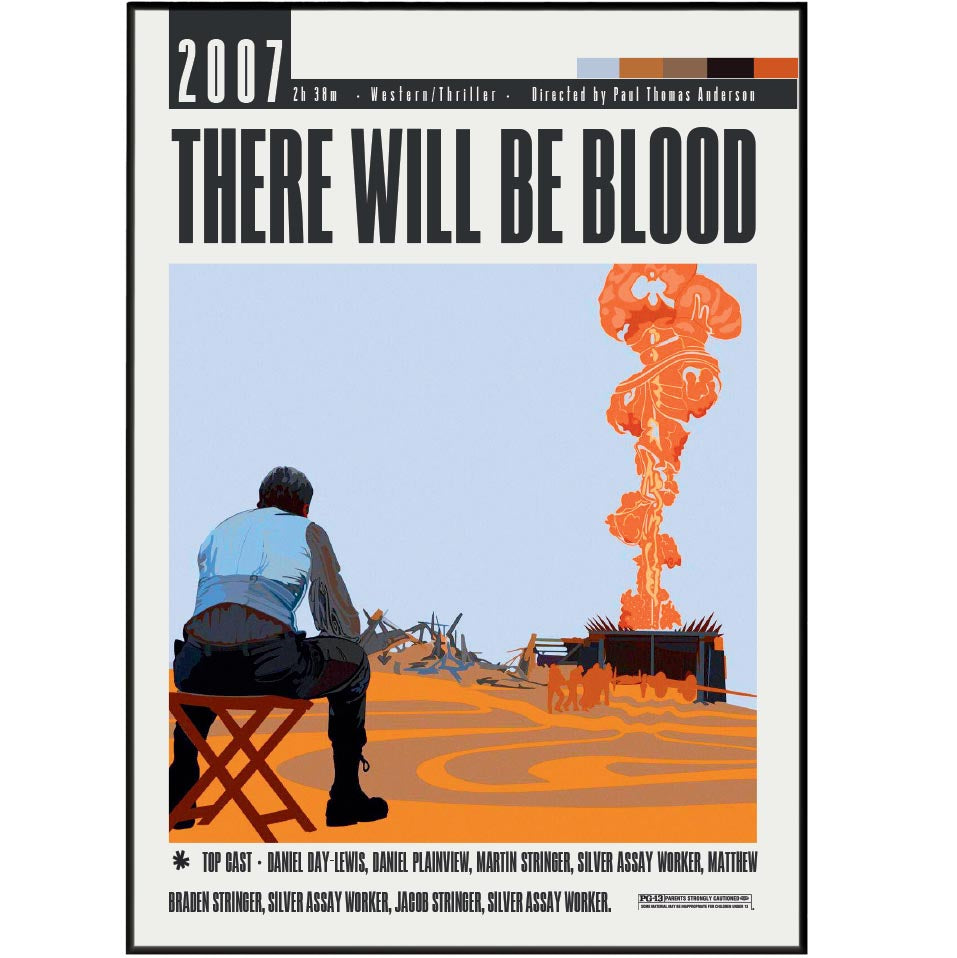 There Will Be Blood 2007 minimalist movie poster print – 98types
