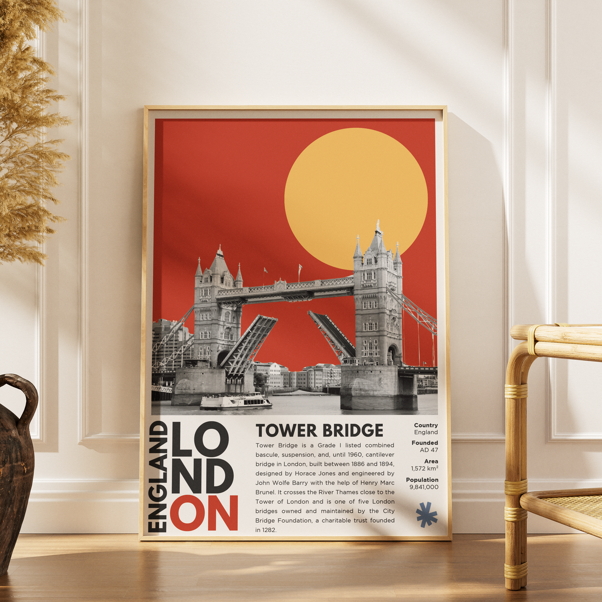 Tower Bridge Illustration Posters poster print, view 2 – 98types