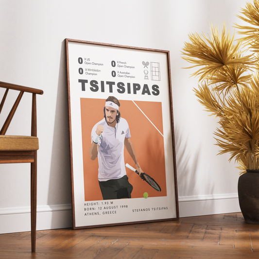 Stefanos Tsitsipas Greek tennis star poster wall art print UK