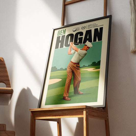 Ben Hogan poster, American golf wall art print in a man cave - 98types