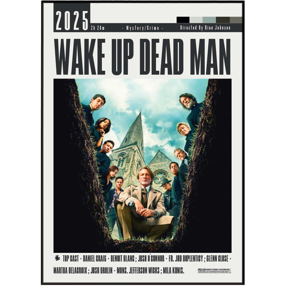 Wake Up Dead Man: A Knives Out Mystery 2025 minimalist movie poster print – 98types
