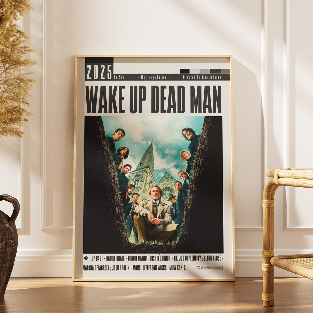 Wake Up Dead Man Knives Out Mystery movie poster art print UK