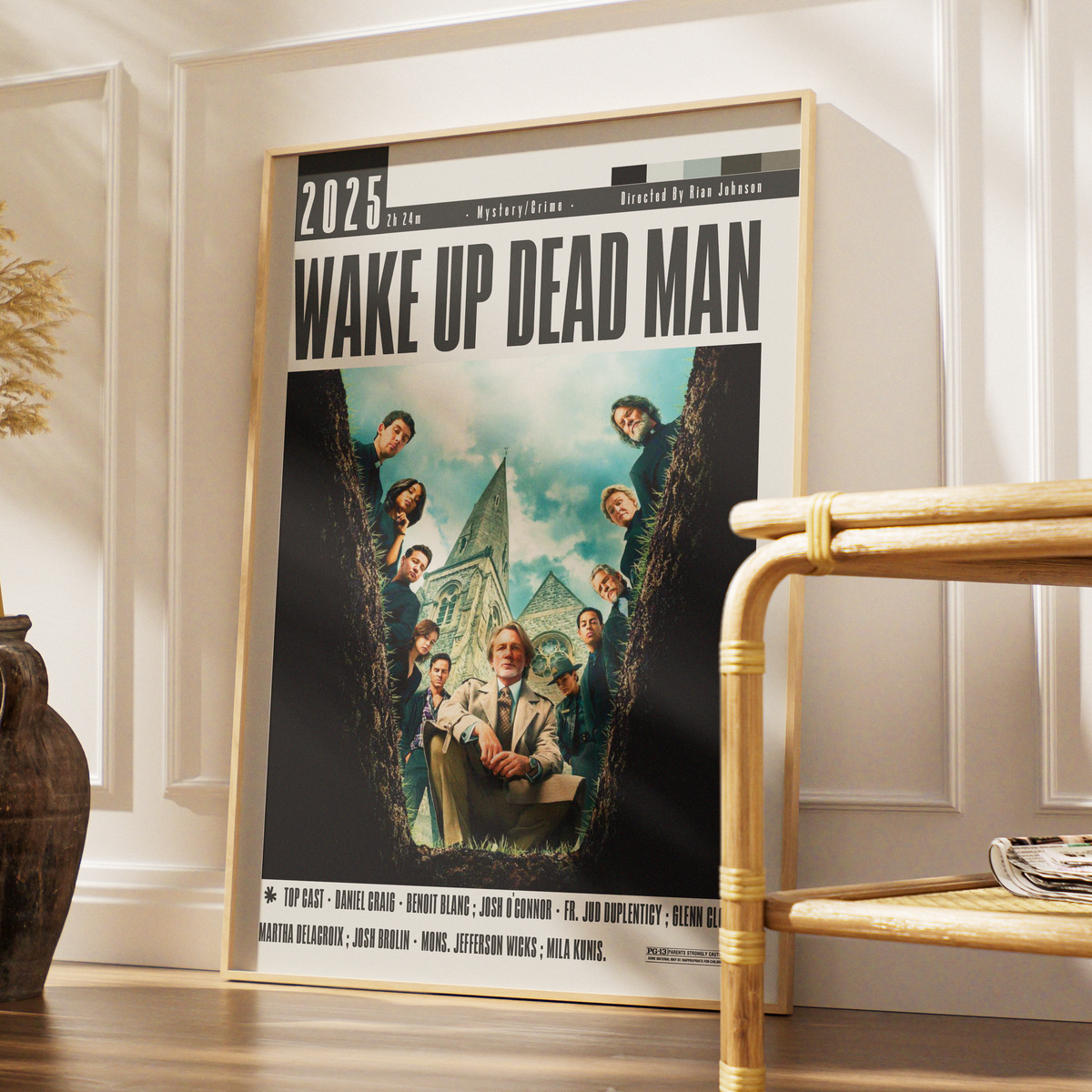 Wake Up Dead Man Knives Out Mystery movie poster art print UK