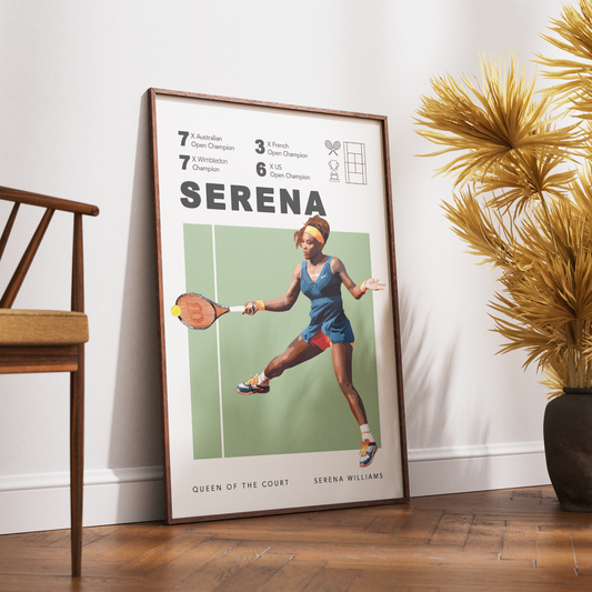 Serena Williams tennis Grand Slam GOAT poster wall art print UK