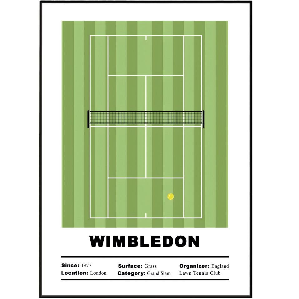 Wimbledon tennis Grand Slam grass court poster wall art print UK