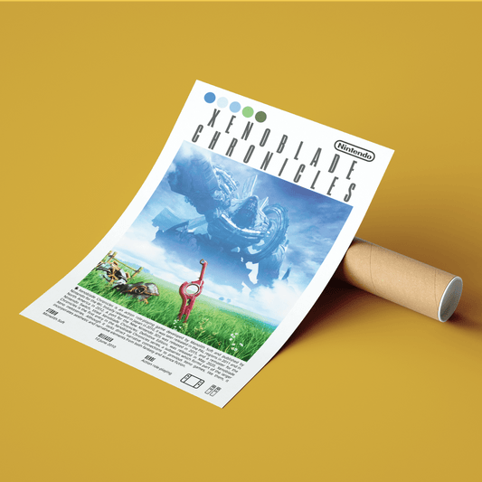 Xenoblade Chronicles 2010 game poster — Monolith Soft Shulk Fiora Bionis Mechonis Monado JRPG wall art print UK - 98types