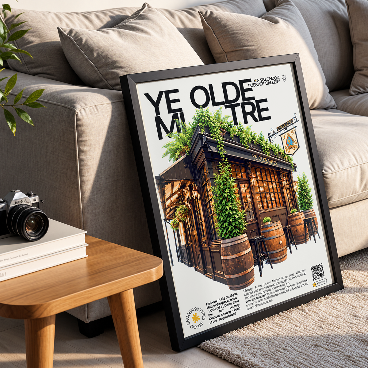 Ye Olde Mitre Poster | Holborn London Pub Art Print