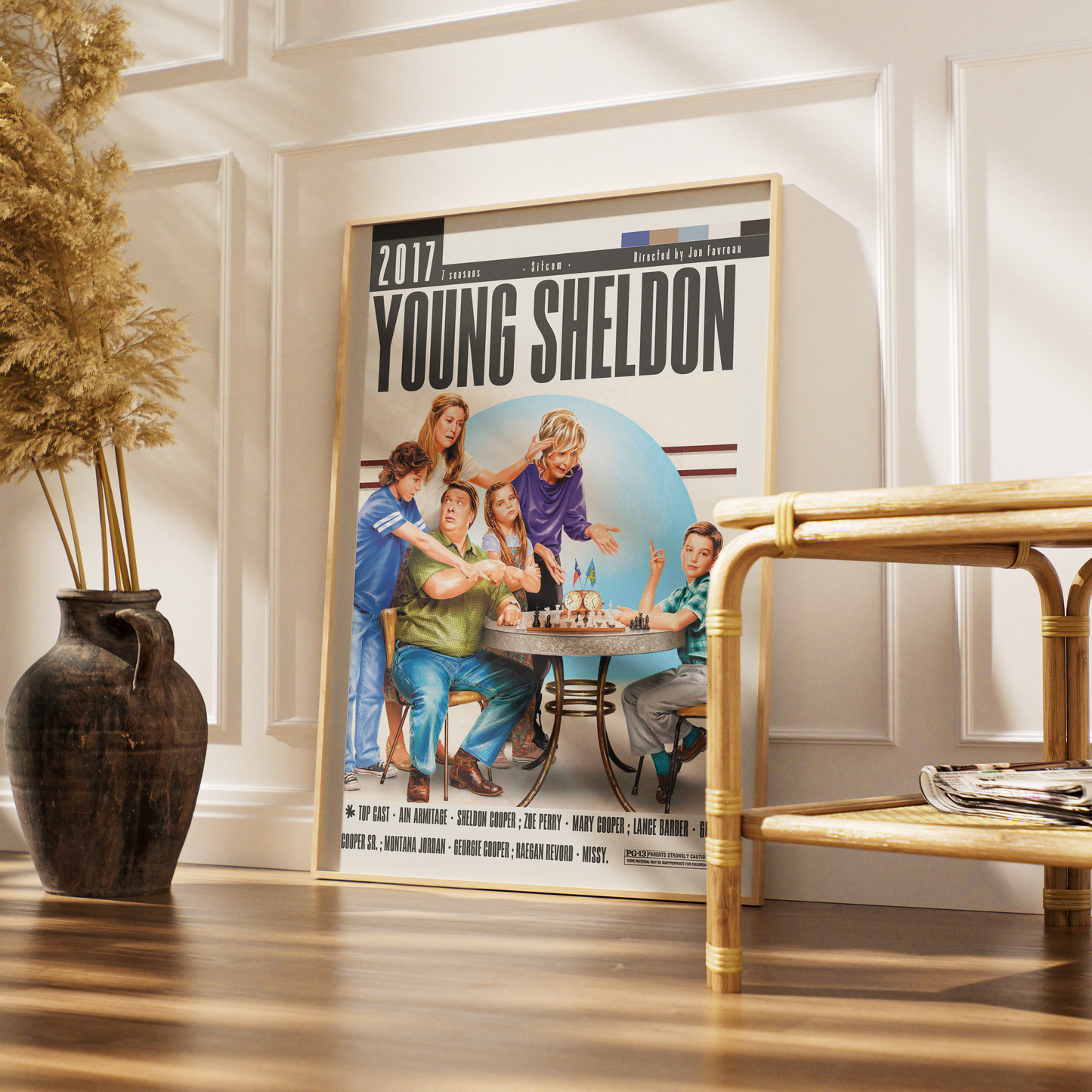 Young Sheldon 2017 CBS TV show poster — minimalist wall art print UK