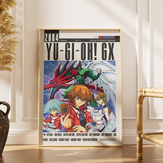 Yu-Gi-Oh GX 2004 anime poster — Jaden Yuki Duel Academy wall art print UK