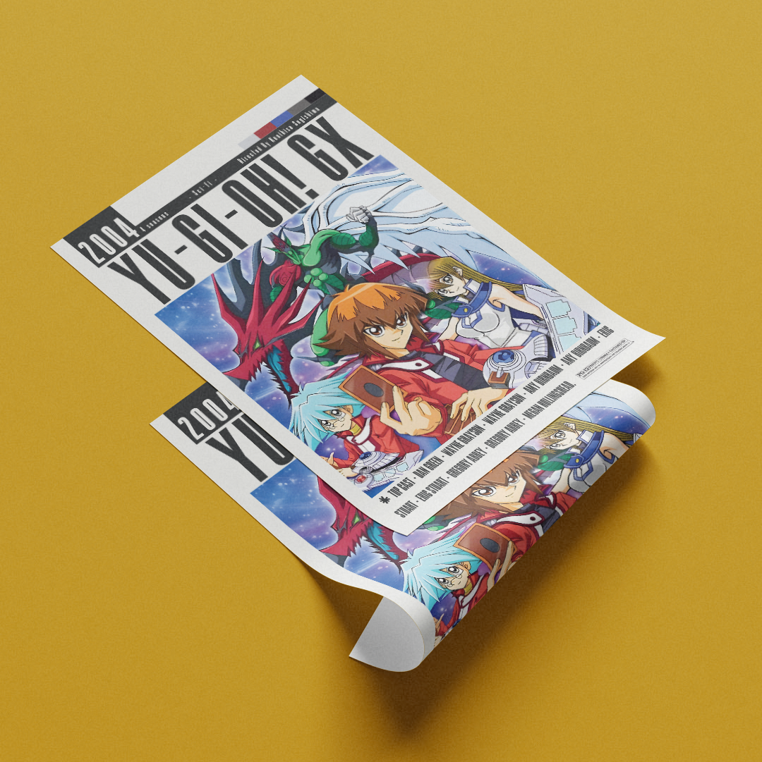 Yu-Gi-Oh GX 2004 anime poster — Jaden Yuki Duel Academy wall art print UK