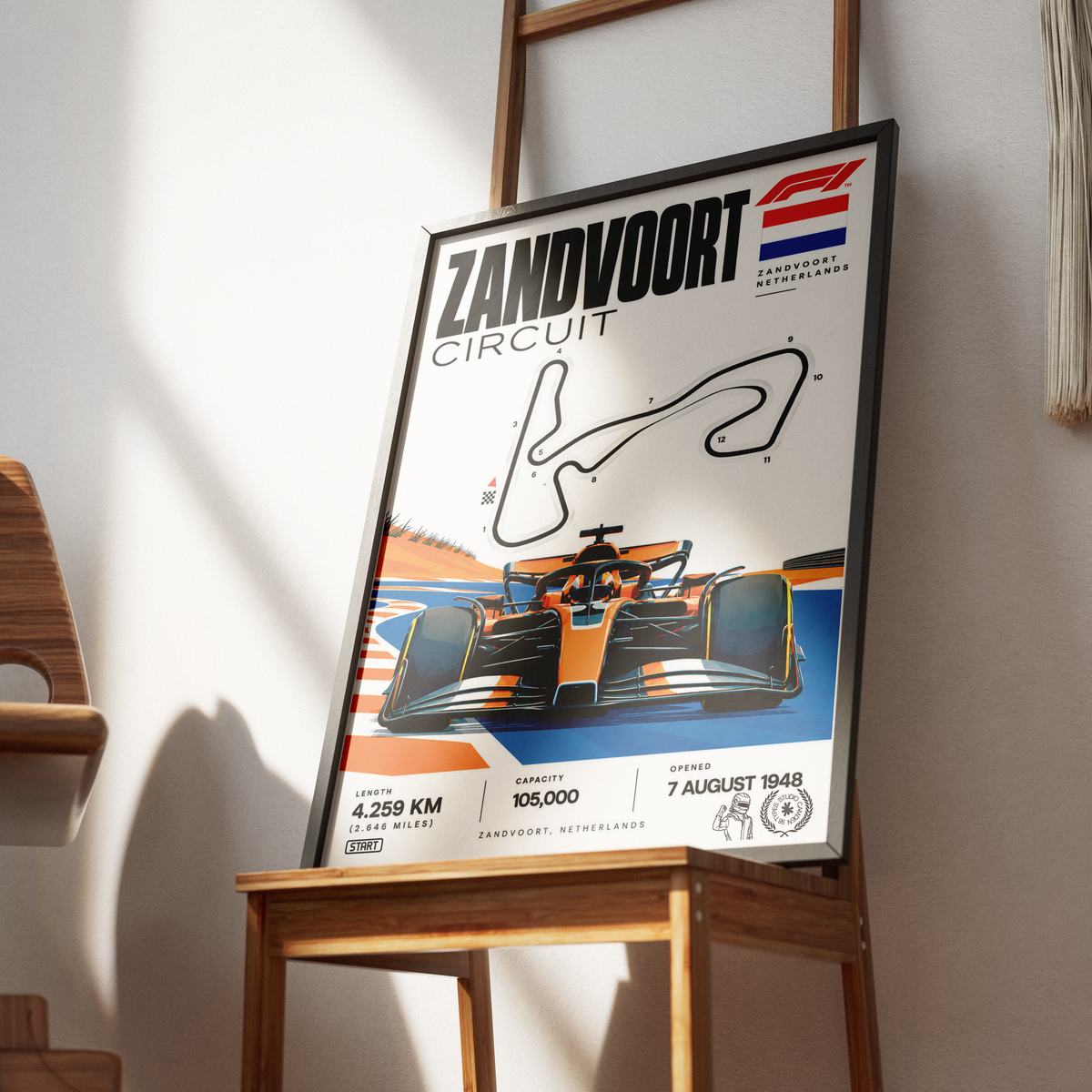 Circuit Zandvoort Dutch Grand Prix F1 track poster by 98types