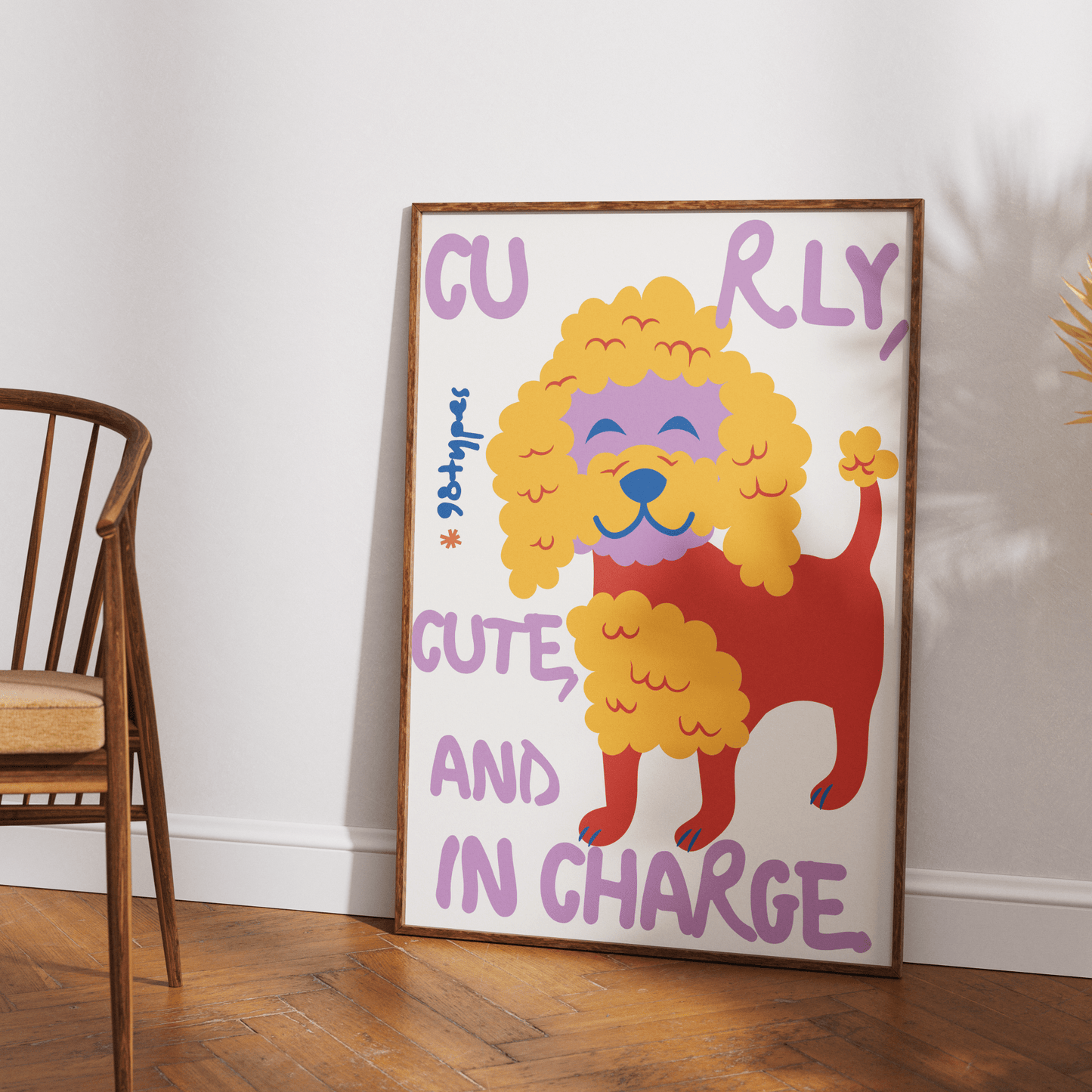 Dog Curly Aesthetic Posters - 98typesAesthetic Animals Poster