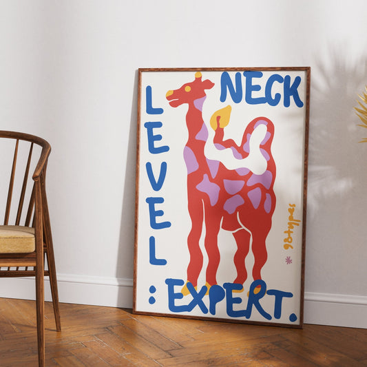 Giraffe aesthetic poster funny tallest animal African wildlife wall art print UK - 98types
