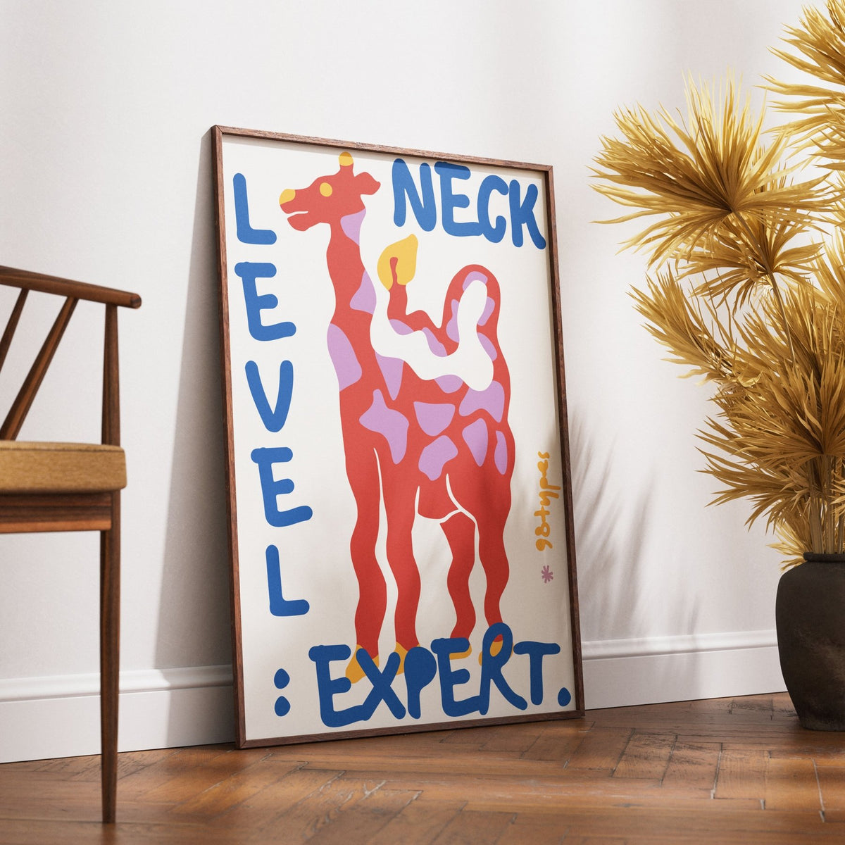 Giraffe aesthetic poster funny tallest animal African wildlife wall art print UK - 98types