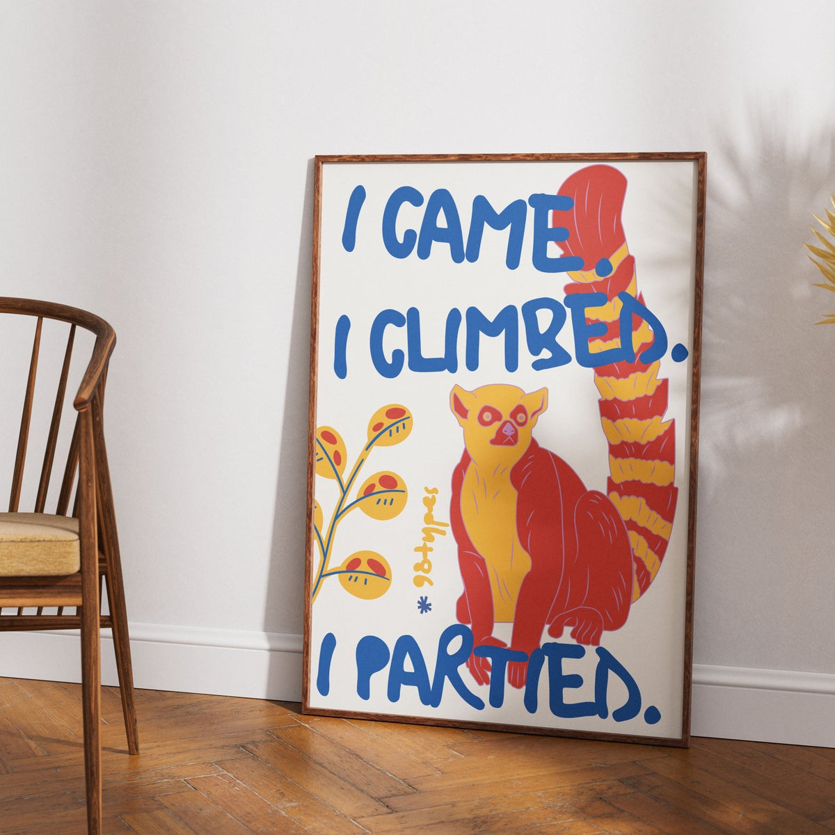 Lemur aesthetic poster funny lemur Madagascar exotic animal wall art print Uk - 98types