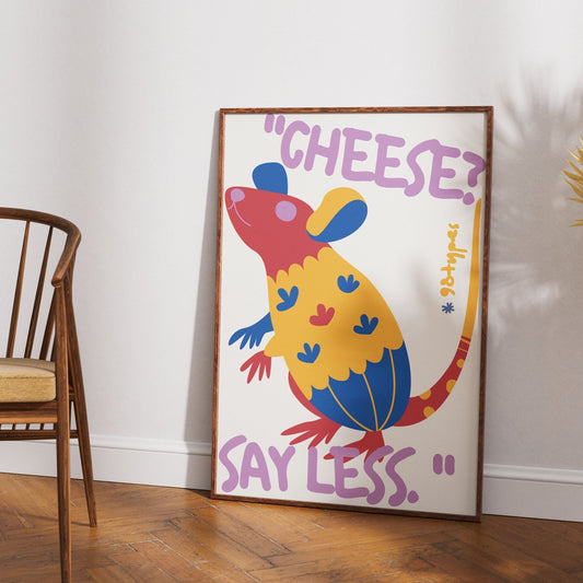 Mouse aesthetic poster funny mouse small animal wall art print UK - 98types - 98types