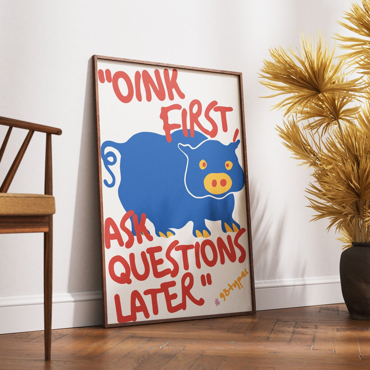 Pig aesthetic poster funny pig farm animal wall art print UK - 98types