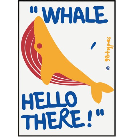 Whale aesthetic poster funny whale ocean animal wall art print UK - 98types
