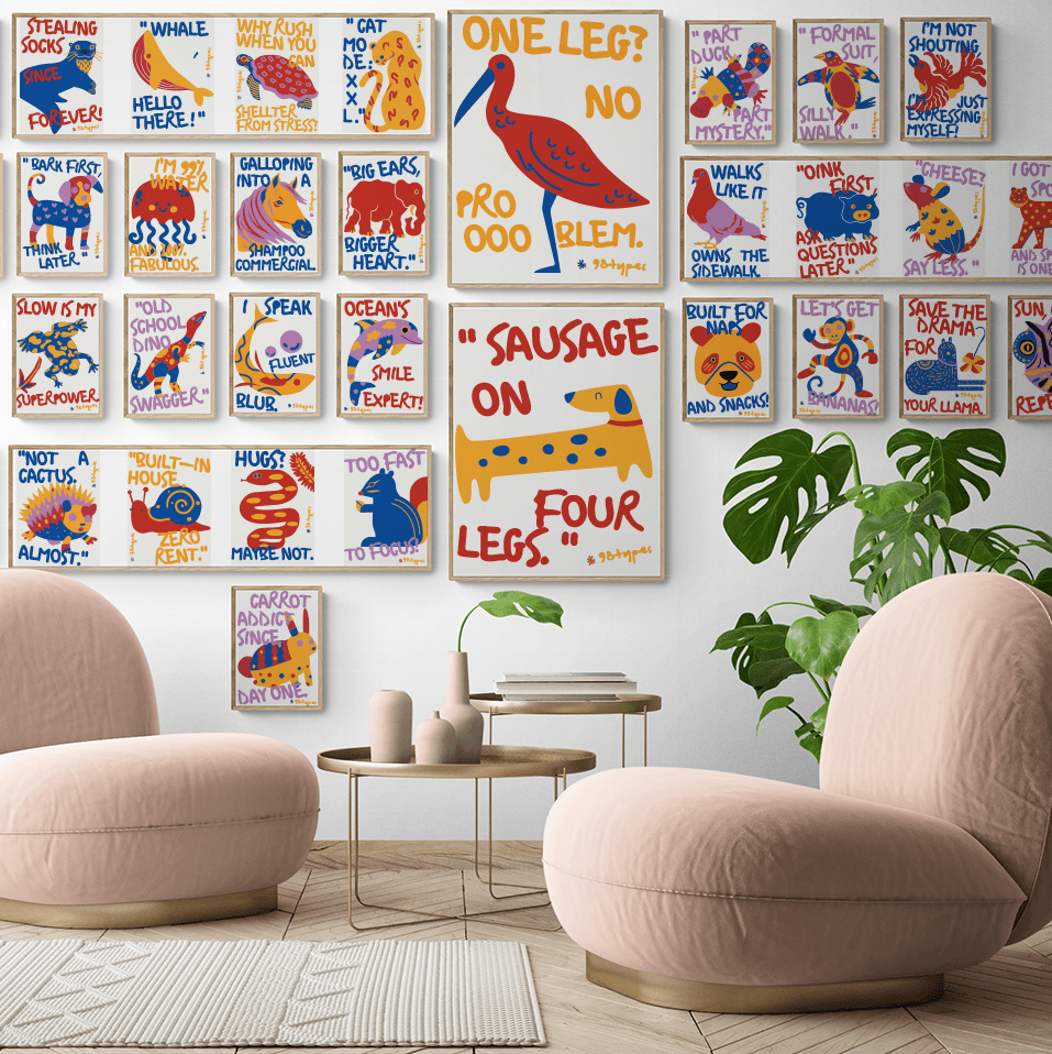 Art aesthetic poster — funny home decoration wall art print UK