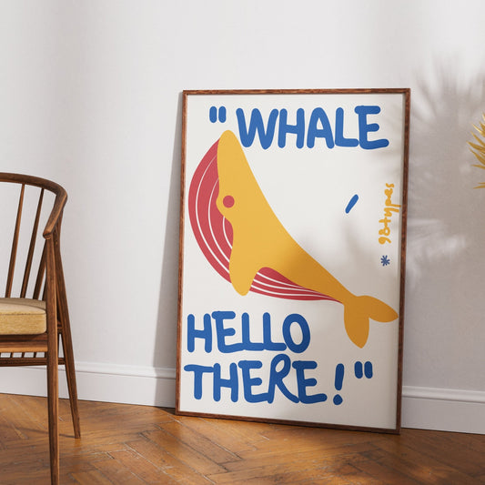 Whale aesthetic poster funny whale ocean animal wall art print UK - 98types
