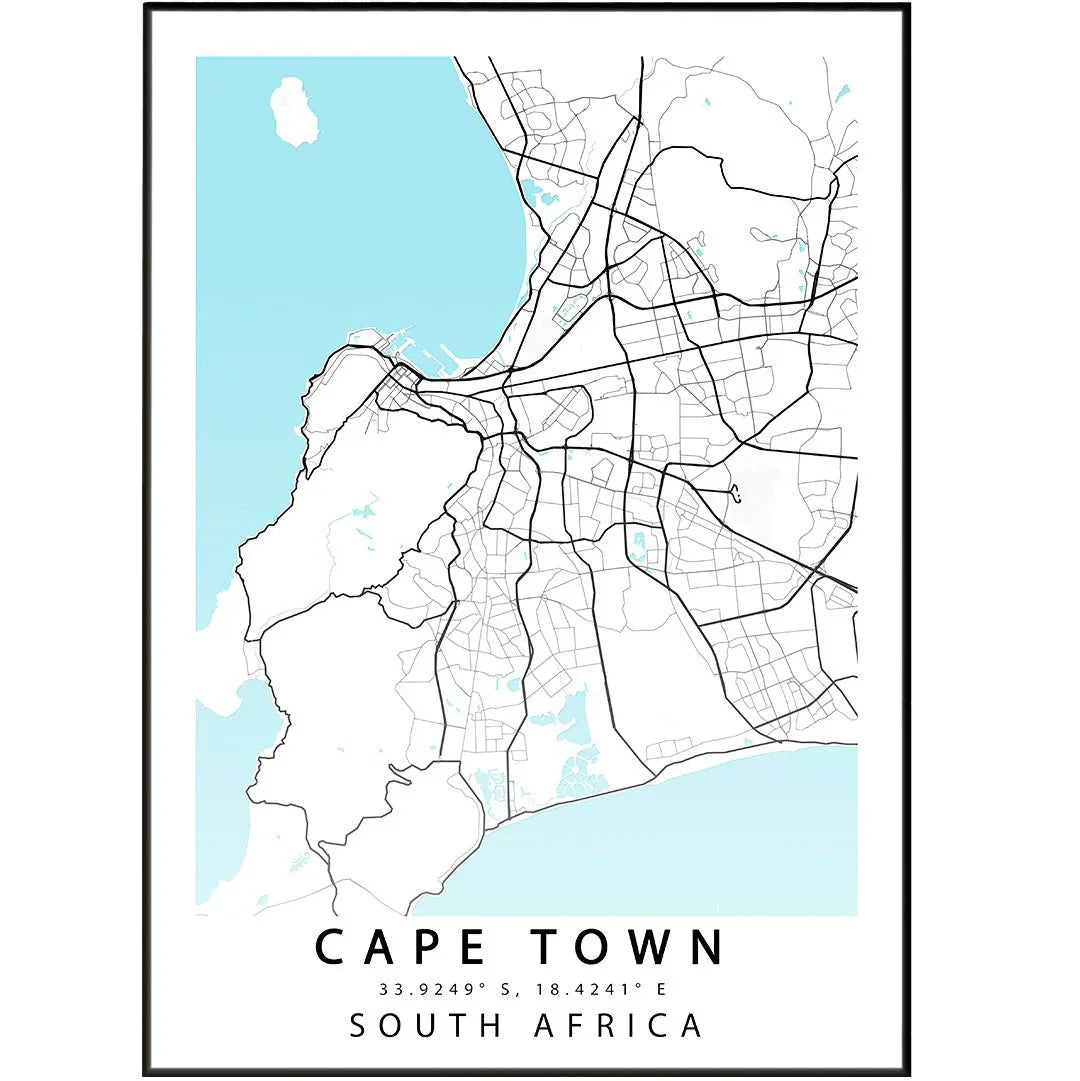 Cape Town Street Map Print - 98types