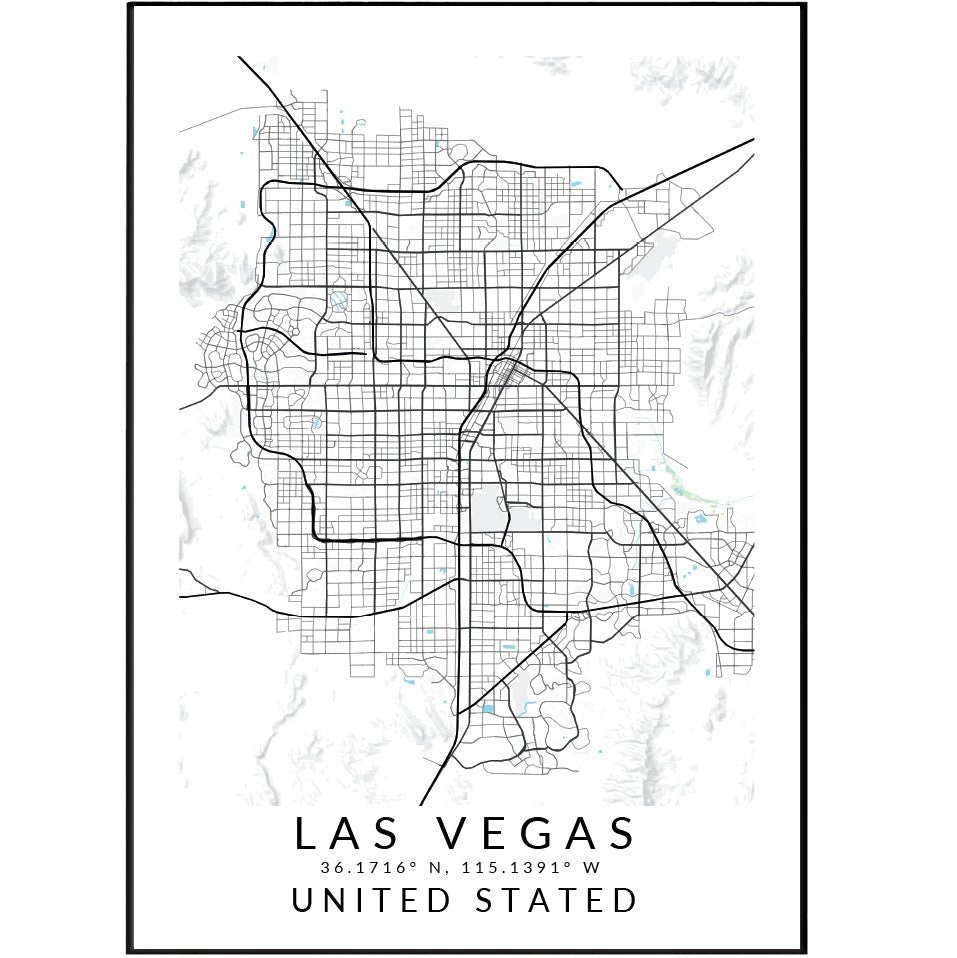 Las Vegas City Map Print - 98types