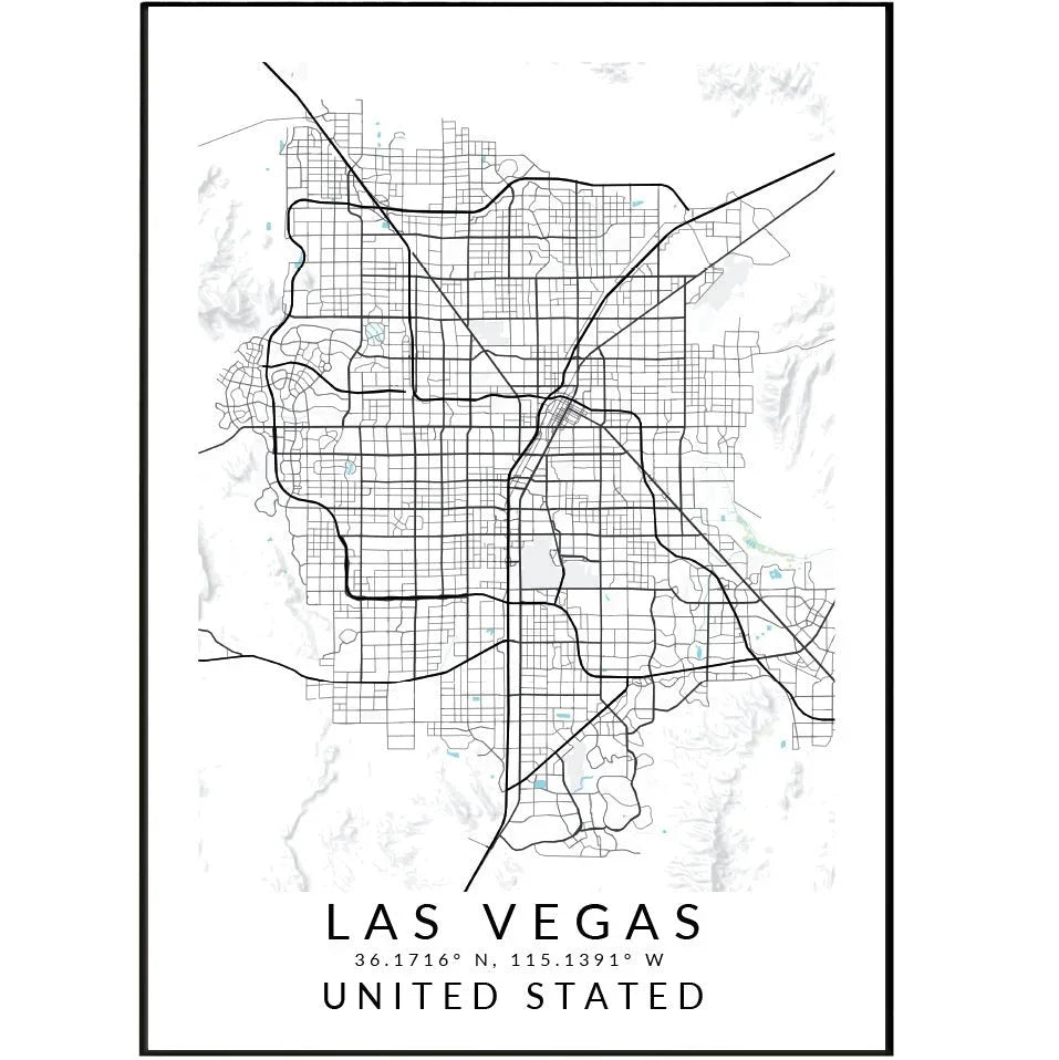 Las Vegas City Map Print - 98types