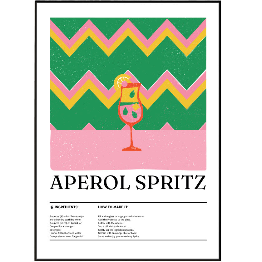 Aperol Spritz Cocktail Posters