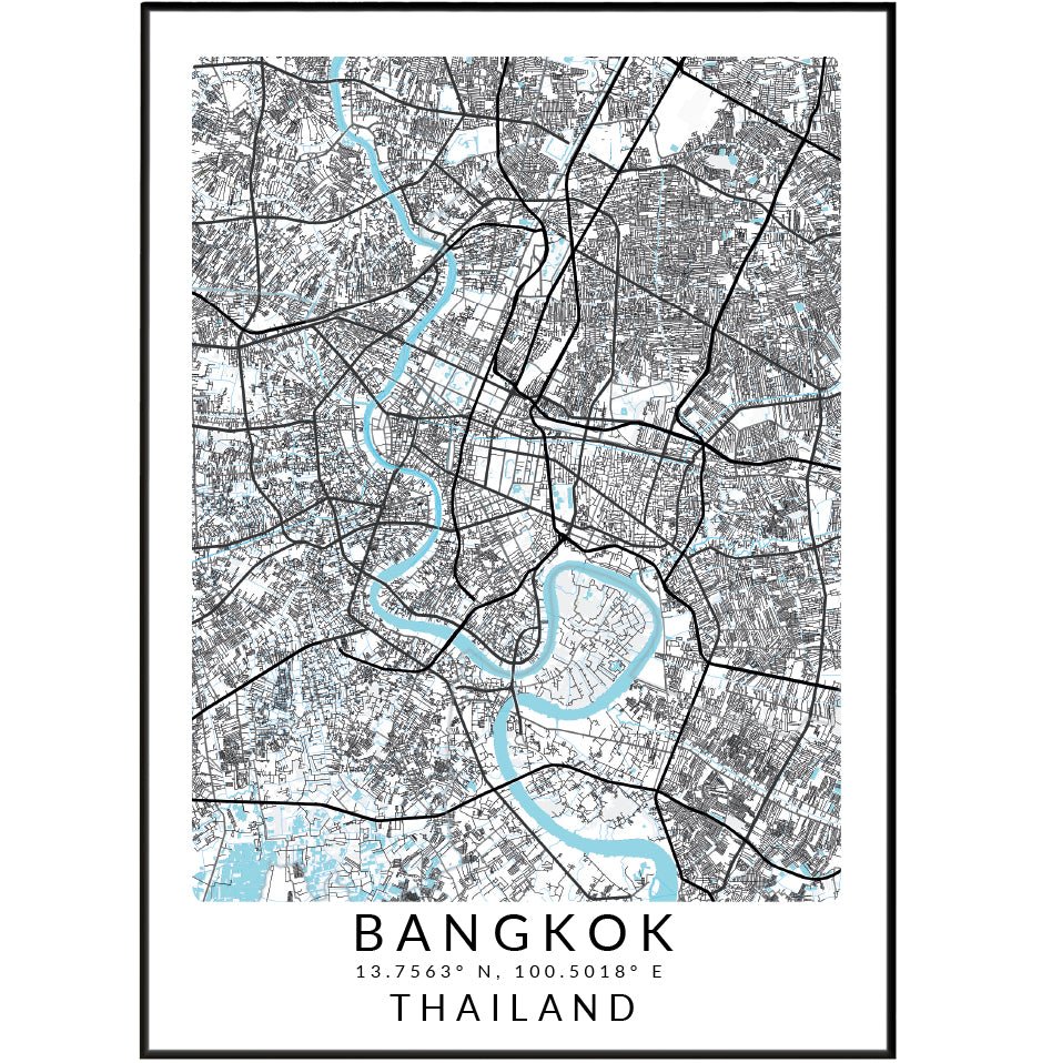 Bangkok Map Print - 98types