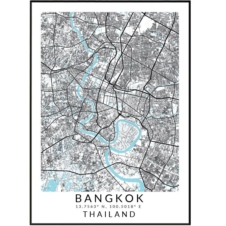 Bangkok Map Print - 98types