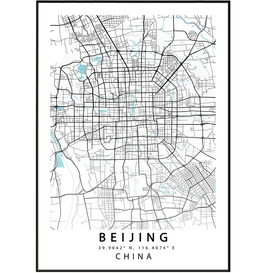 Beijing City Map Print - 98types