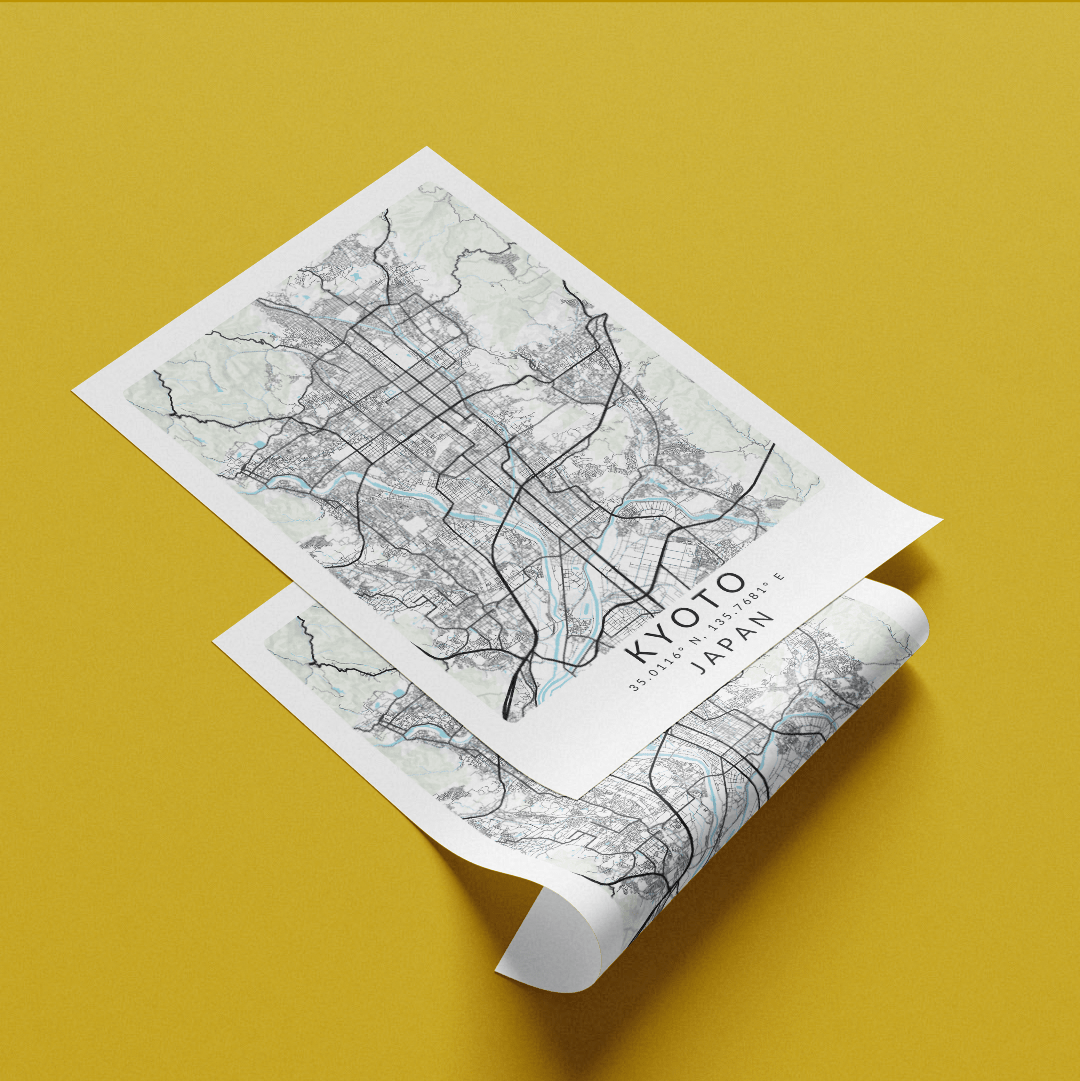 Kyoto Japan Map Print - 98types