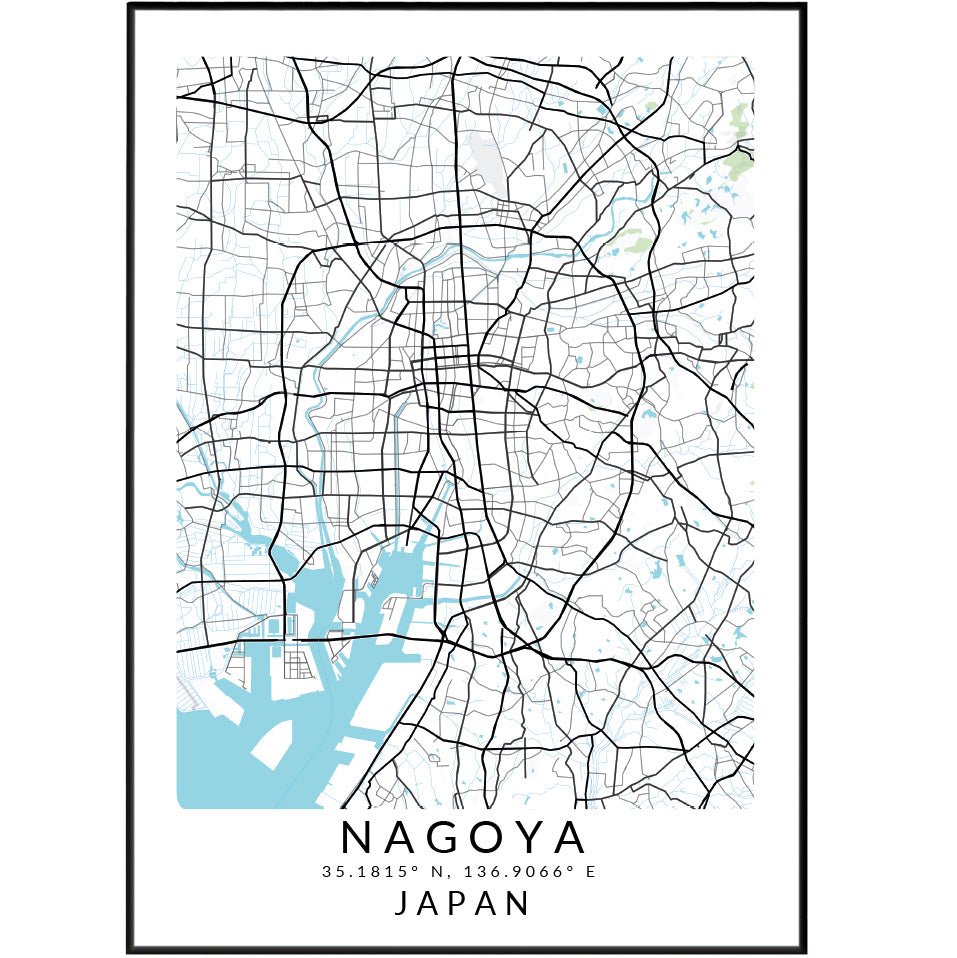Nagoya Japan Map Print - 98types