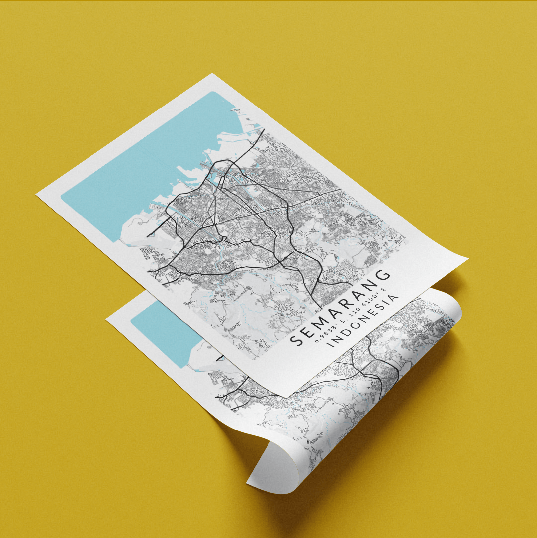 Semarang Indonesia Map Print - 98types