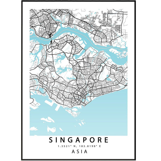 Singapore City Map Print - 98types