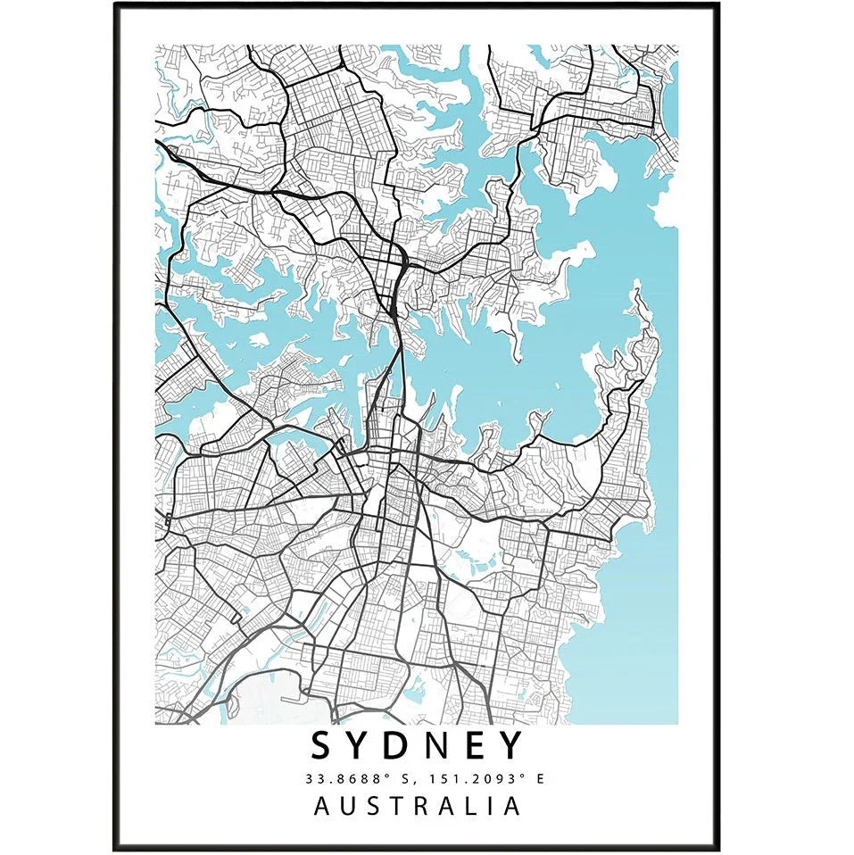 Sydney Street Map Poster - 98types