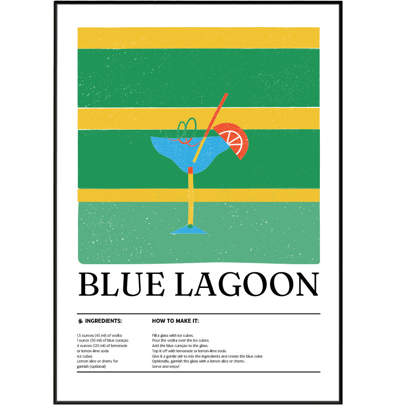 Blue Lagoon Cocktail Posters