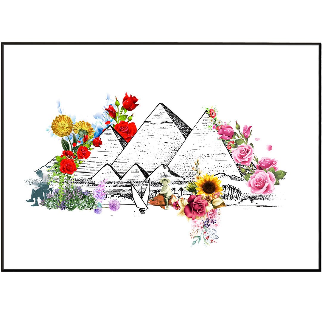 Pyramids Egypt Flowers Poster - 98types