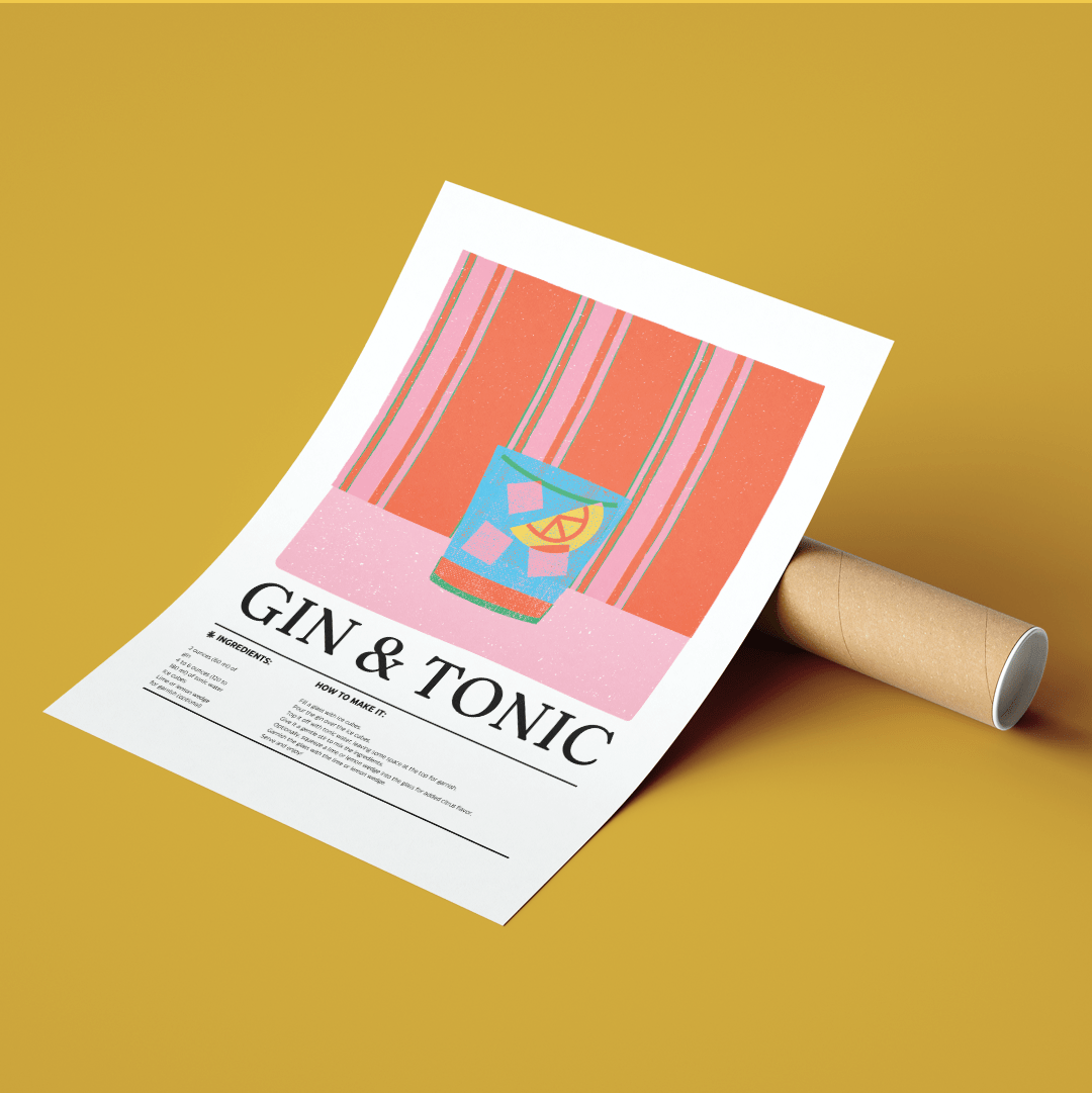 Gin & Tonic Cocktail Posters - 98types
