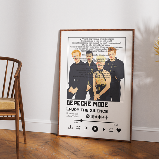 Depeche Mode Enjoy the Silence song lyric print wall art by 98types