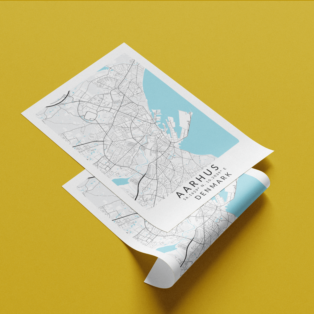 Aarhus DENMARK Map Print - 98types