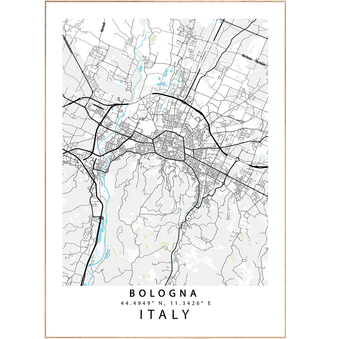 Bologna Street Map Posters - 98types