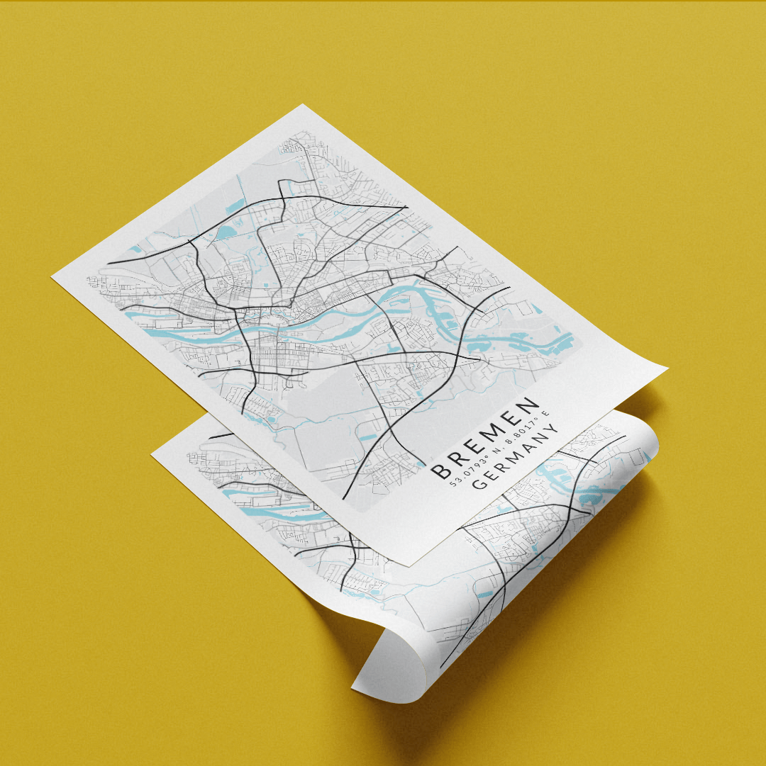 Bremen Germany Map Print - 98types