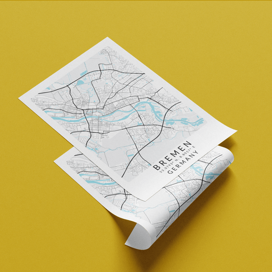 Bremen Germany street map print — city map wall art poster UK