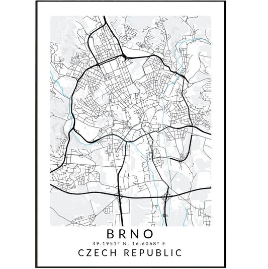Brno Czech Republic Map Print - 98types