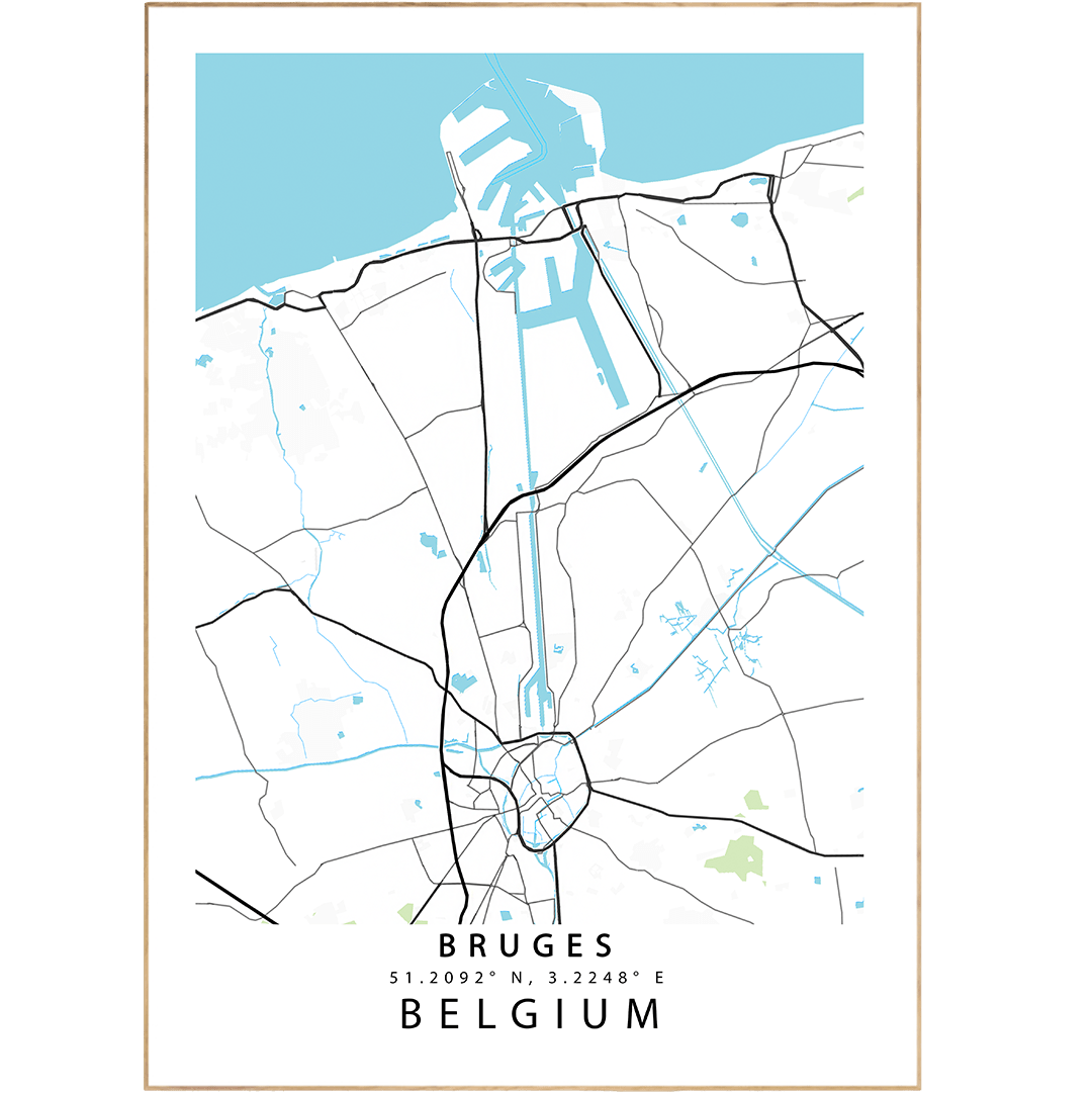 Bruges Street Map Posters - 98types