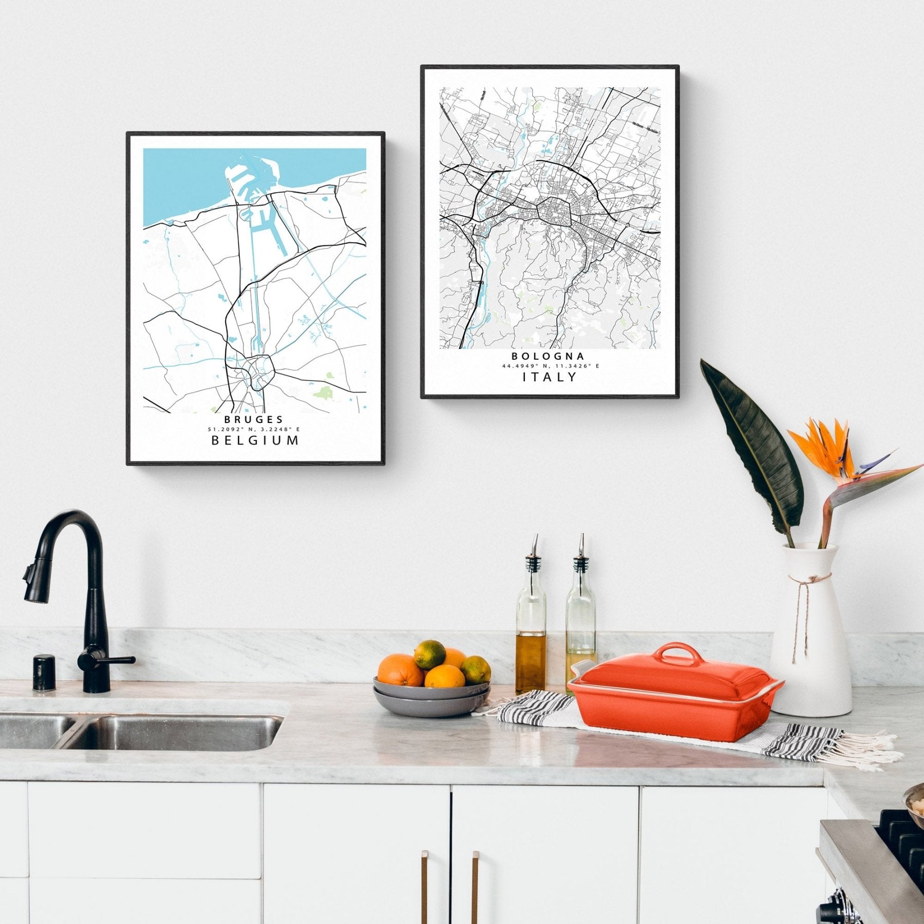 Bruges Street Map Posters - 98types